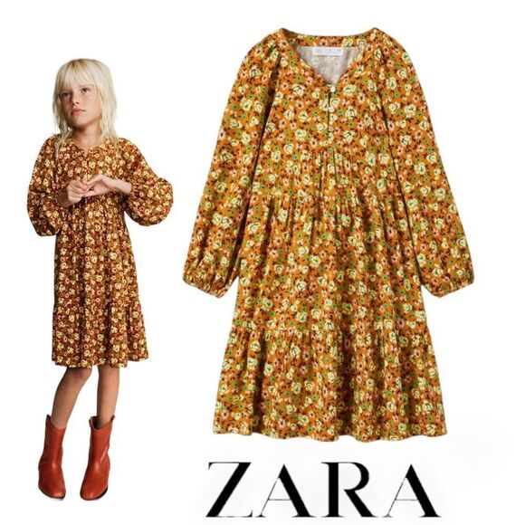 Zara Other - ZARA Kids | Ocher | FLORAL DRESS